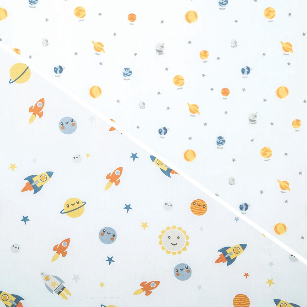 Delta Children Fitted Crib Sheets for Girls and Boys - Crib Sheet for Standard Crib and Toddler Mattresses - 28x52 Inch (Pack of 2), Space Exploration