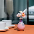 thumbnail image 4 of Small Ceramic Cherry Blossom Pink Vase with Five Ceramic Flowers, 4 of 6