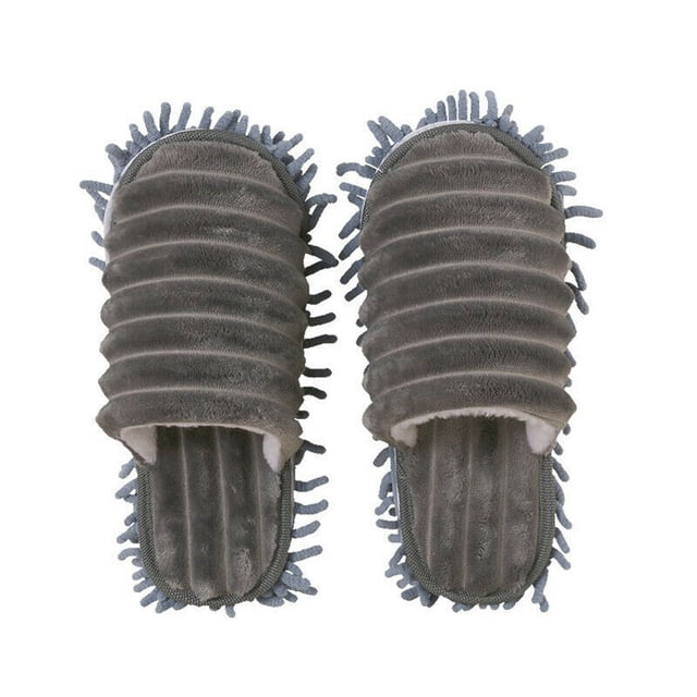 Fiudx Liquidación de ofertas flash Pantuflas Lazy Mop para caminar, limpiar, pulir y calentar el suelo, 1 par