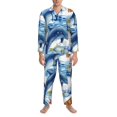 thumbnail image 3 of Uemuo Marine Animals Pattern 2-Piece Loungewear Set - Men’s Soft Sleepwear, Cozy Winter PJs, Comfy Sleep Set-XX-Large, 3 of 7