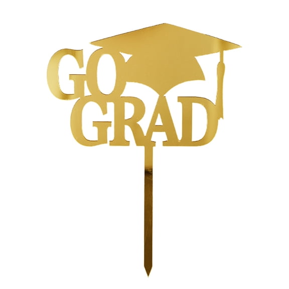 Gold Acrylic 2026 Graduation Cake Topper, 15x12cm, Congratulations Decor for Senior/College Ceremony (1pc)