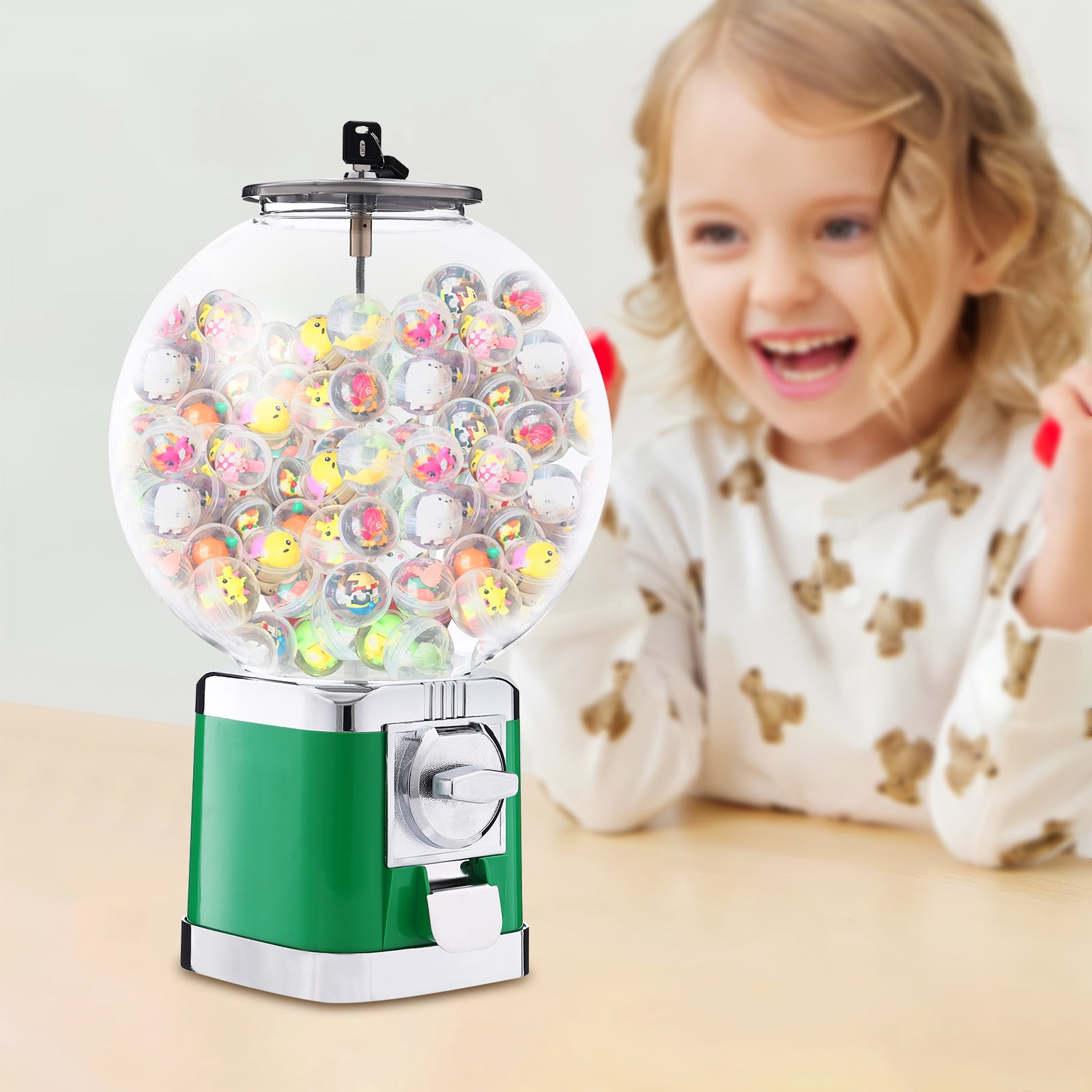 Bulk Vending Gumball Candy Machine Countertop Treat Dispenser Large Capacity for Retail Stores, Game Halls