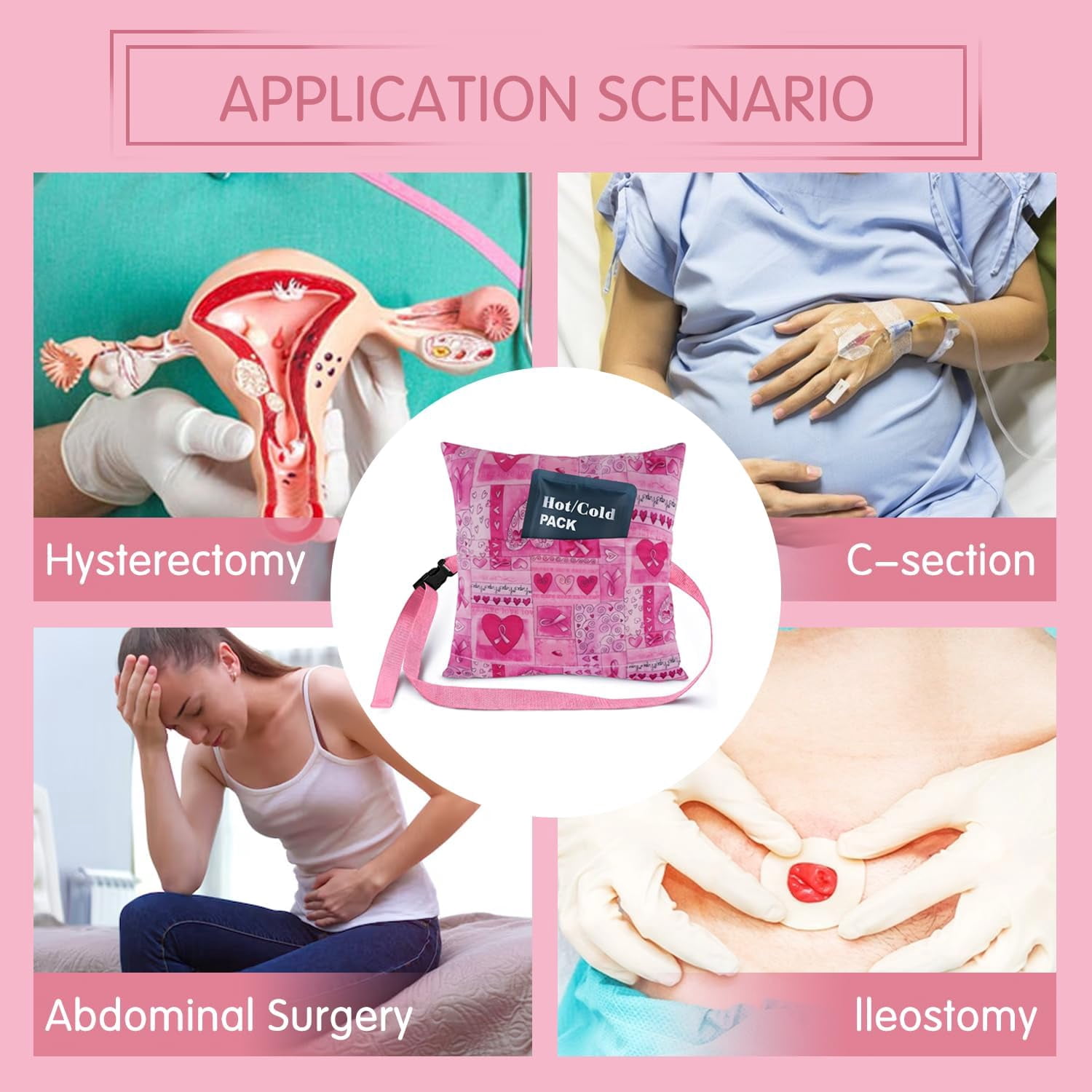 Hysterectomy Pillow C Section Recovery Surgery for Women Mastectomy Pillows Post Tummy Pillow Cushion After Abdominal Surgery Gifts Hysterectomy Recovery Must Haves Insertable Ice Pack