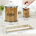 thumbnail image 4 of Luxurious Coffee Bean Canister, Sugar Jar, Tea Storage Jar, Glass Jar, Snack Jar, Seasoning Jar, 4-Piece Kitchen Glass Storage Set with Tray, Sparkling Gold  Crushed Diamonds Accents, 4 of 9