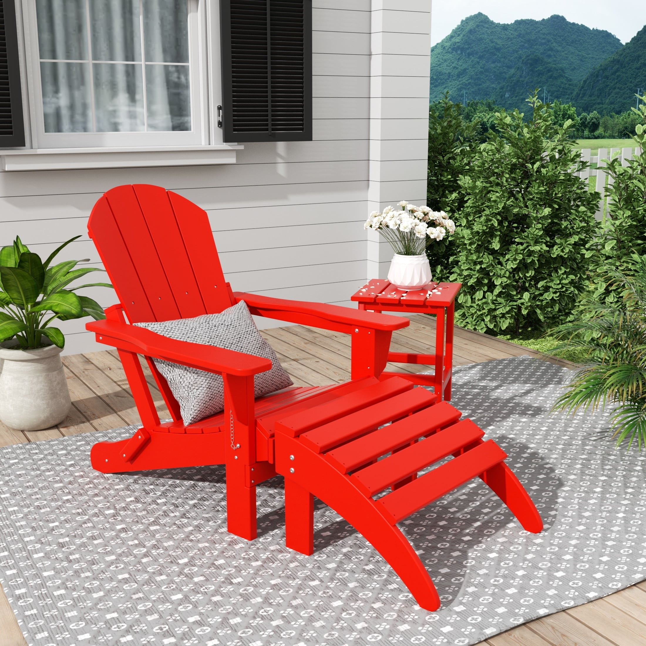椅子 orange men Polytrends Laguna All Weather Poly Outdoor Patio Adirondack Chair