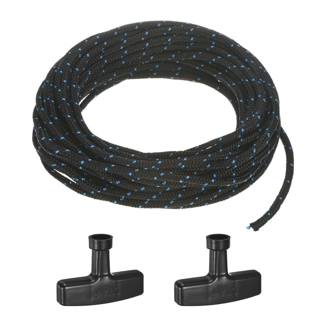 Cuerda de arranque de retroceso Uxcell 4mm 10m Cuerda de nylon con mangos Negro Azul, Negro