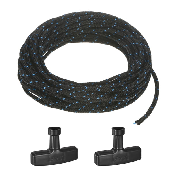 Cuerda de arranque de retroceso Uxcell 4mm 10m Cuerda de nylon con mangos Negro Azul, Negro