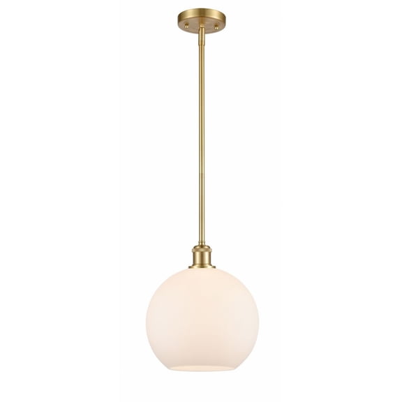 Innovations 516-1S-SG-G121-10-LED Large Athens 1 Light Pendant part of the Ballston Collection, Satin Gold
