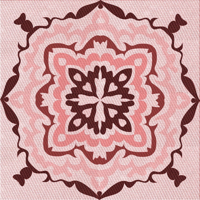 Ahgly Tapis d'Intérieur Lavable en Machine Carré Transitionnel Rouge Clair Rose, 5 Pieds Carré
