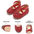 thumbnail image 4 of Toddler Flower Girl Dress Shoes - Girl Ballet Flats Party School Shoes Wedding, 4 of 6