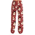 thumbnail image 4 of WTOBBY Women's Fashion Loose Fit Christmas Snowman Print Pajama Pants, Casual Sleepwear with Drawstring Elastic Waist, Comfortable Straight Leg for Yoga and Lounge,Red S, 4 of 7