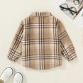 thumbnail image 3 of Happy Town Baby Boys Girls Plaid Flannel Jacket Long Sleeve Button Up Shirt Fall Winter Kids Coat, 3 of 8