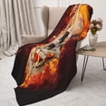 thumbnail image 3 of Rateoe Satanic Skull Pattern Flannel Throw Blanket, Ultra-soft Blanket for Bed, Couch, Car, Hypoallergenic Anti-pilling blanket-60"x50"(Vertical), 3 of 6