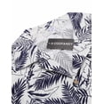 thumbnail image 5 of COOFANDY Mens Hawaiian Shirt Short Sleeve Buttoon Down Shirts Casual Tropical Floral Summer Linen Shirts Palm Leaf-blue&white XL, 5 of 5