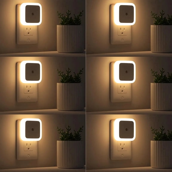 Night Light Lamp with Smart Sensor Dusk to Dawn Sensor, Daylight White, 0.5W Plug-in, 6-Pack