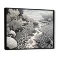 thumbnail image 2 of Designart "Monochrome Wonders Of The Coral Reef" Coastal Coral Under Water Floater Framed Canvas Wall Art, 2 of 5
