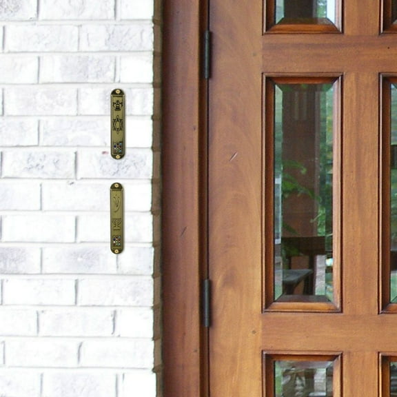 WHAMVOX 5pcs Metal Mezuzah Vintage Style Metal Mezuzah Plaque Decor Scripture Mezuzah