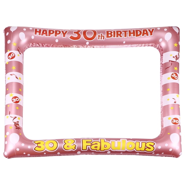 1 Pc Birthday Inflatable Photo Frame PVC Party Photo Props Supply for Age 30