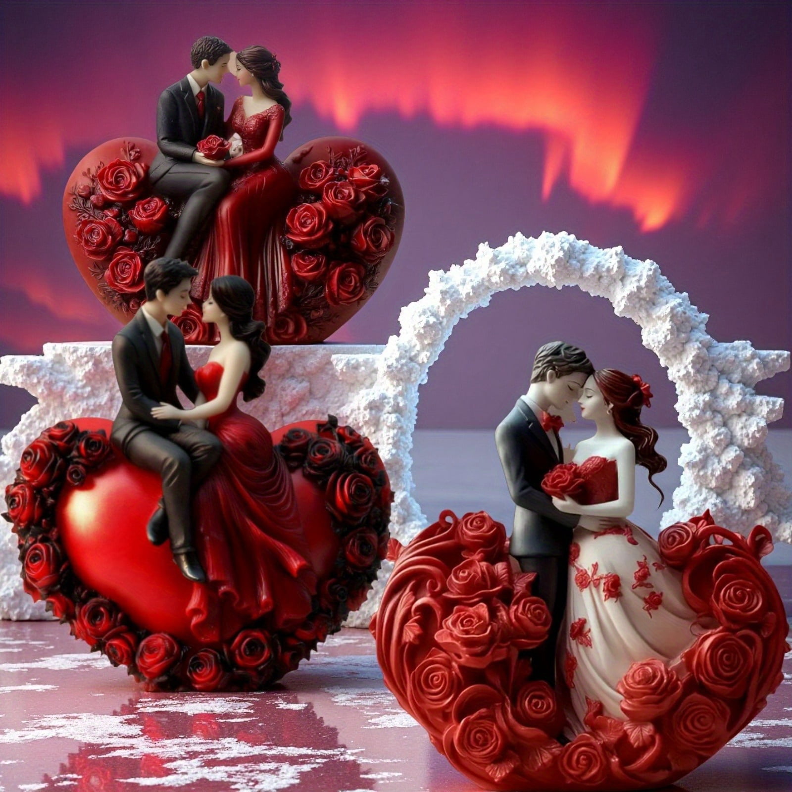 3Pcs Couple Silhouette Mold Set, epoxy resin molds, Ideal for Wedding Candle & Resin Crafts