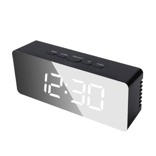 Yuarrent Alarma digital portátil 6 engranajes LED 5V 2A Radio proyector reloj interior hogar dormitorio oficina higrómetro relojes Type8 NO8