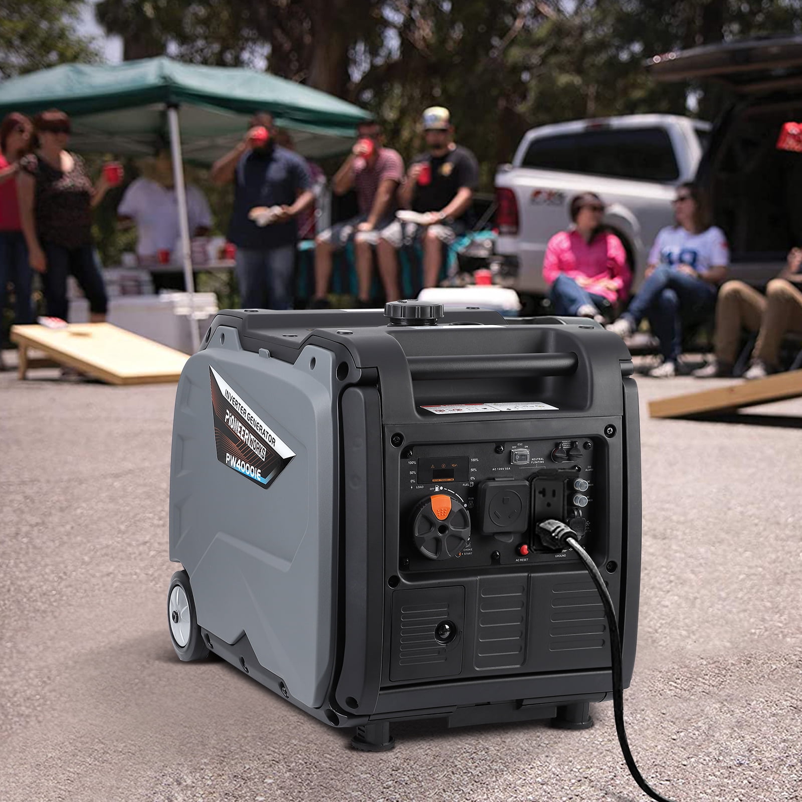 Generator for Camping, 4000 Watt Inverter Generator Portable Outdoor RV Generator Super Quiet Generator with CO Sensor