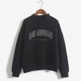 thumbnail image 4 of CAIVO Women Autumn Winter Crew Neck Letter Prints Long Sleeve Pullover Sweatshirt Breathable Stretch Fall Tops, 4 of 4