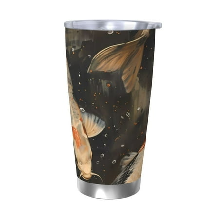 

Matuu Koi Fish Tranquility for 20oz Durable Thermal Cups Keep Drinks Cold and Hot Insulated Car Mug with Lid-Without Straw