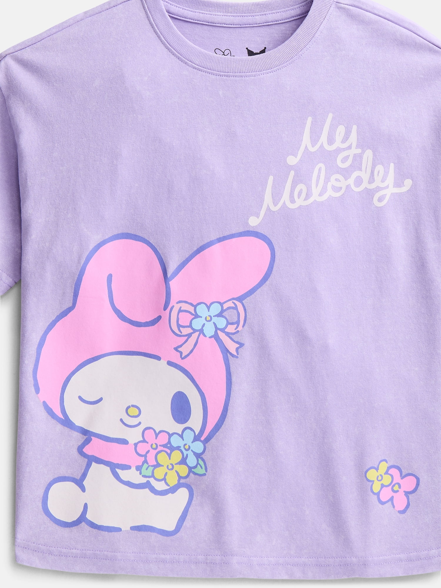 Sanrio Girls My Melody and Kuromi Mineral Wash Graphic T-Shirt, Sizes 4-16
