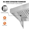 thumbnail image 4 of KFFKFF 4FT Stainless Steel Exhaust Hood for Commercial Use, Suitable for Food Trucks and Concession Trailers, Features 2 Removable U-shaped Grease Filters, Durable and Resists Corrosion, 4 of 9