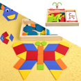 thumbnail image 3 of Bloques de de rompecabezas de forma manipulativa geométrica jardín de infantes juguetes educativos clásicos Montessori Tangram para 92 piezas CUTICAT Rompecabezas de formas geométricas, 3 of 8