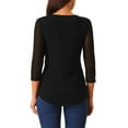 thumbnail image 3 of BLUSA TUNIC DE CUELLO REDONDO Y MANGAS 3/4 PLEGADA CASUAL PARA MUJER INSPIRE CHIC M NEGRO, 3 of 5