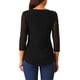 thumbnail image 3 of BLUSA TUNIC DE CUELLO REDONDO Y MANGAS 3/4 PLEGADA CASUAL DE MUJER INSPIRE CHIC XL NEGRO, 3 of 5