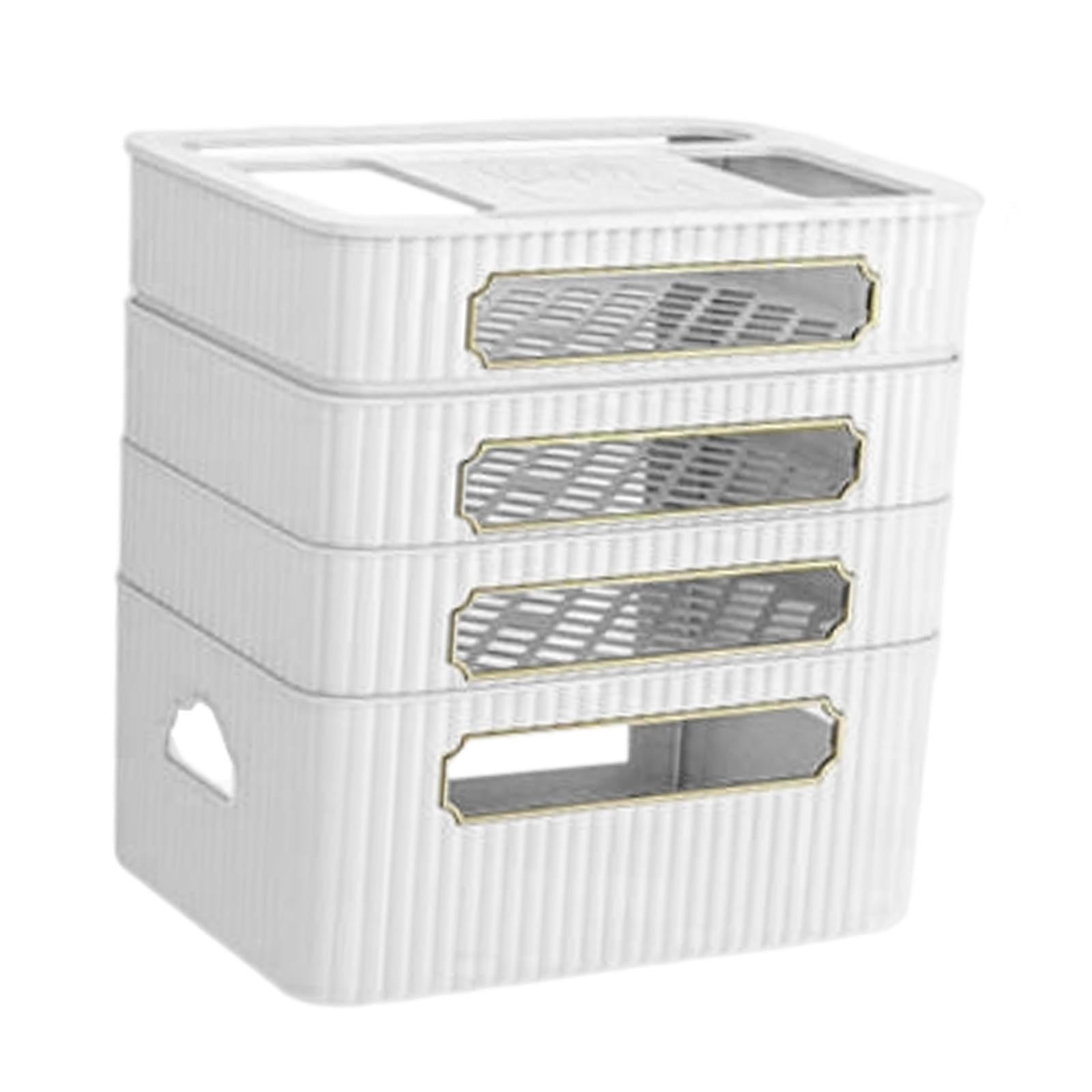 Fiocias Router Storage Box Cable Management Box Space Saving Wire Cable Storage Case for White 4 Tier