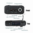 thumbnail image 4 of AM/FM Emergency Radio with Solar and Hand Crank, SOS Alarm, 4 Modes Flashlight (red), 4 of 5
