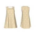 thumbnail image 7 of Rateoe Damask Beige Tan Brown Pattern Women’s Sleeveless Dress,Casual Summer Dress,A-line Sleeveless Dress Versatile Summer Dress Stylish Day Dress, 7 of 7