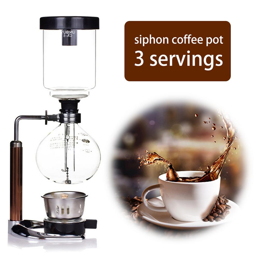 JuLam High Quality 3 Cup Syphon Pot Coffee Maker Set Filter Siphon