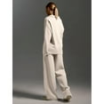thumbnail image 6 of Women Fall 2 Piece Outfits Sweatsuits V-Neck Long Sleeve Sweatshirt Wide Leg Pants Tracksuit Lounge Sets Cream White M, 6 of 8