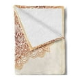 thumbnail image 2 of Victorian Soft Flannel Fleece Blanket, Oriental Vintage Ornate Pattern Autehntic Style Mandala Artwork Print, Cozy Plush for Indoor and Outdoor Use, 50" x 60", Beige and Burnt Orange, by Ambesonne, 2 of 5