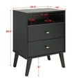thumbnail image 4 of Prepac Milo Mid Century Modern Tall 2-Drawer Bedroom Nightstand, Black, 4 of 13