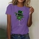 thumbnail image 2 of Mujeres Manga Corta de Verano Tops Impreso Sudadera Casual, Cuello Redondo Blusa Ligera para la Primavera Y el Verano, 2 of 4