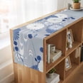 thumbnail image 6 of Blue White Floral Table Runner, Spring Botanical Leaves Farmhouse Washable Cotton Linen Table Runners 108 Inches Long, Dresser Scarf Runner for Dining/Living Room/Kitchen/Square Tables 13''x108'', 6 of 9