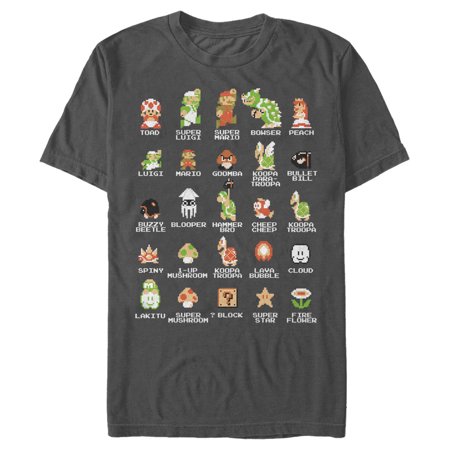 Nintendo Men's Super Mario Bros Character Guide T-Shirt