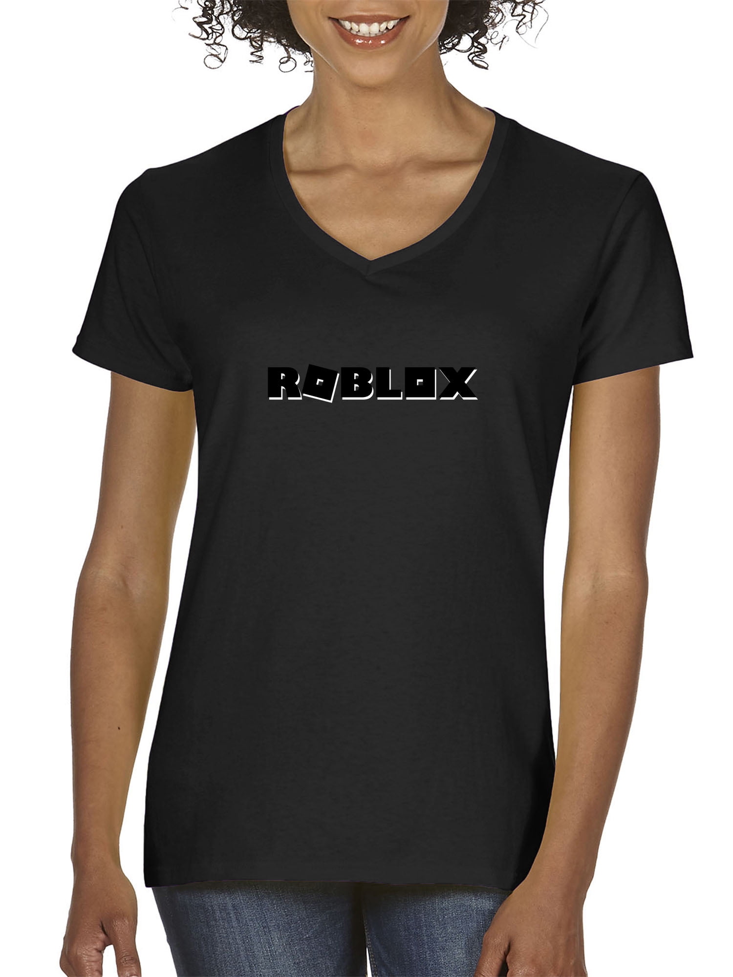 Trendy Usa Trendy Usa 1168 Women S V Neck T Shirt Roblox Block