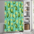 thumbnail image 6 of Shower Curtains for Bathroom-72"x72",Watercolor Green Lime on Teal Waterproof Bath Curtain Grommet Shower Curtain Set with Hooks, 6 of 9