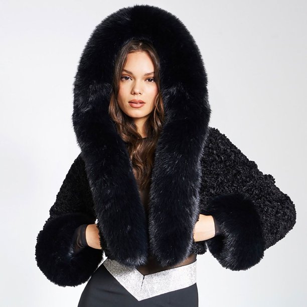 Chaqueta de invierno con capucha para mujer, cálida y con parches de ry, color liso