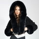 thumbnail image 1 of Chaqueta de invierno con capucha para mujer, cálida y con parches de ry, color liso, 1 of 7