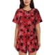 thumbnail image 1 of Balery A Web With A Spider 1 Conjunto de Pijama para Mujer con Estampado, Dos Piezas de Manga Corta y Shorts, Ropa de Dormir Suave con Cuello Redondo y Bolsillos-4X-Large, 1 of 6