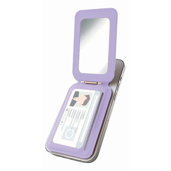 Wallet Cartera Magnetica Con Espejo Para Iphone Magsafe Lila