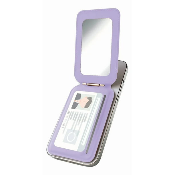 Wallet Cartera Magnetica Con Espejo Para Iphone Magsafe Lila