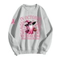 thumbnail image 4 of KDFJPTH Sweatshirts for Women Trendy Stand Alone In October We Wear Witch Cancer Awareness Print Hoodie Color Tops, 4 of 4